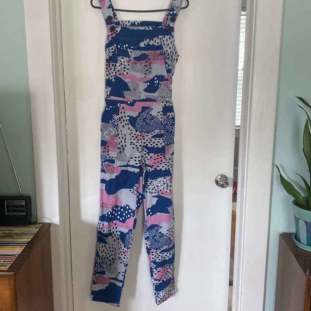 NOOworks Overalls Abstract Pattern Large - NWOT